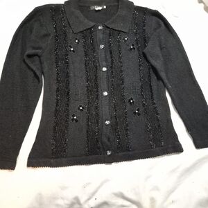 Elegant Black Women's Sweater Size L